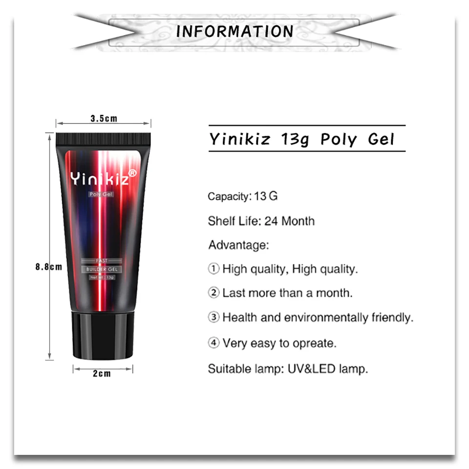 4 шт./компл. поли гель для ногтей комплект быстрое строительство Polygel Гель лак на