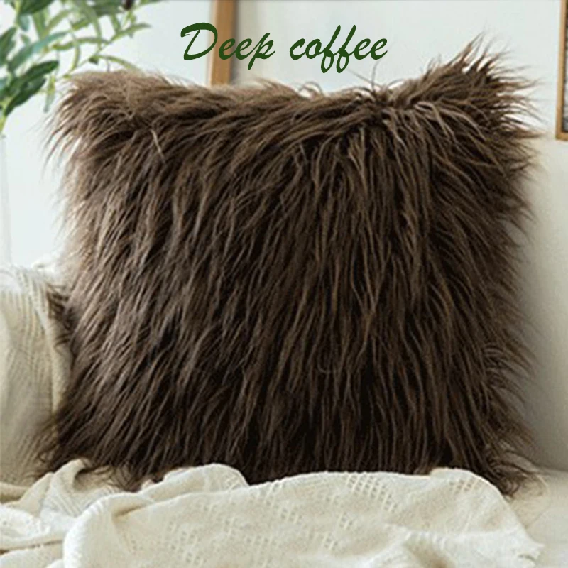 

Plush Cushion cover Soft Fur Pillow Covers Living Room Bedroom Sofa Decorative Pillow case Fluffy Cushions Cover Home Decor