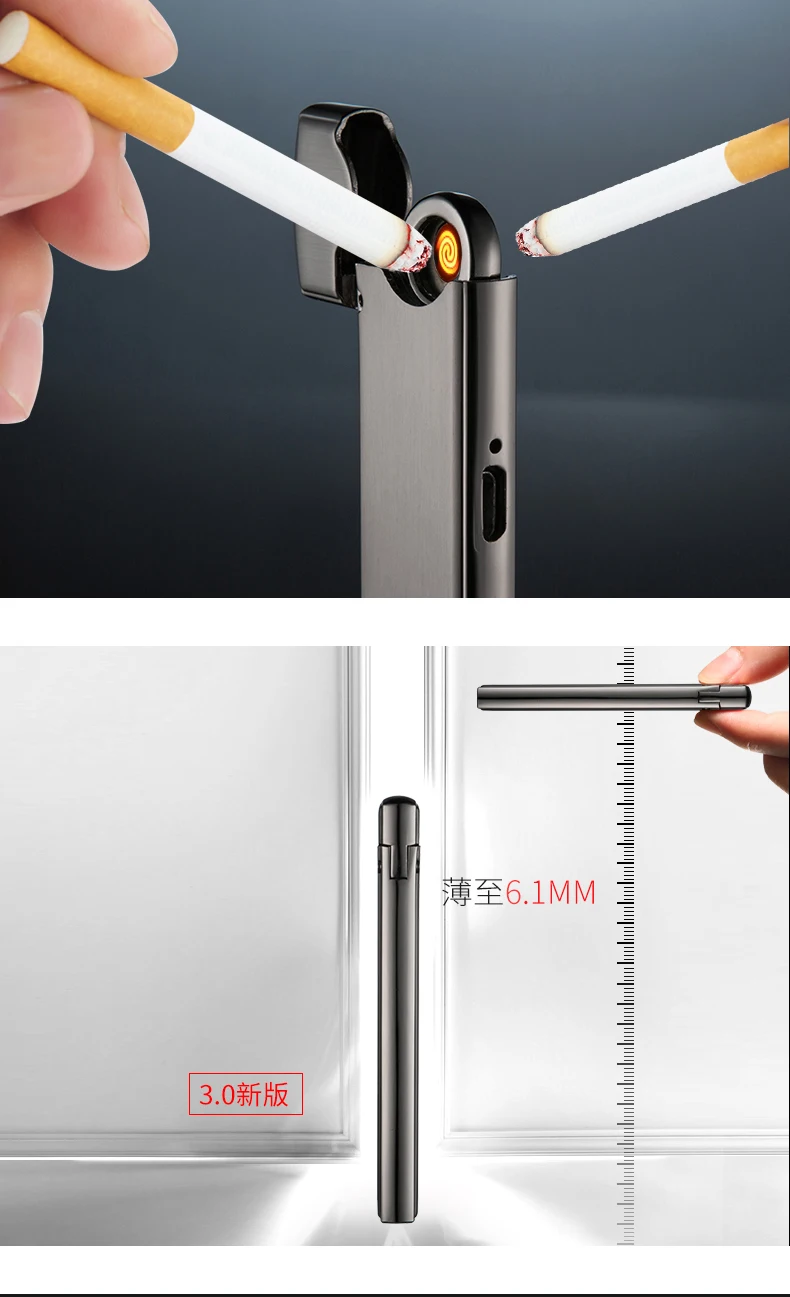 Вольфрамовый провод Оригинальная зажигалка для зарядки ветрозащитная