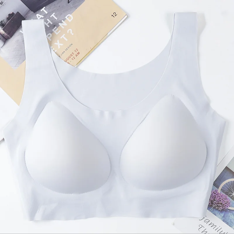 

Latex Seamless Bra Push-Up Bra Underwear No Steel Ring Bra Female Cooling Gathering Shockproof Female Close-fitting Comfortable