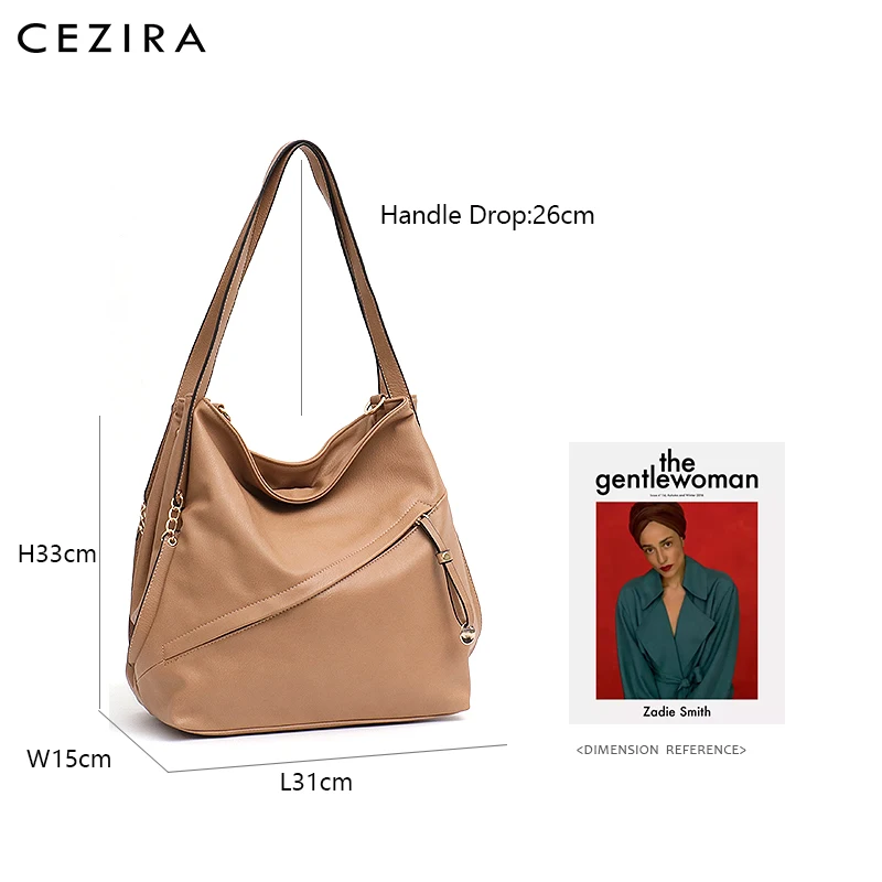 CEZIRA большая модная сумка-тоут на плечо для женщин из искусственной кожи веганов