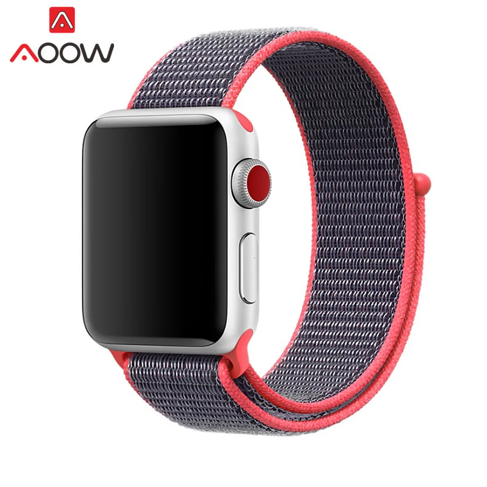 Цветной нейлоновый ремешок для часов Apple Watch 38 мм 42 мм 40 мм 44 мм тканый холщовый ремешок на липучке браслет для часов iwatch 1 2 3 4