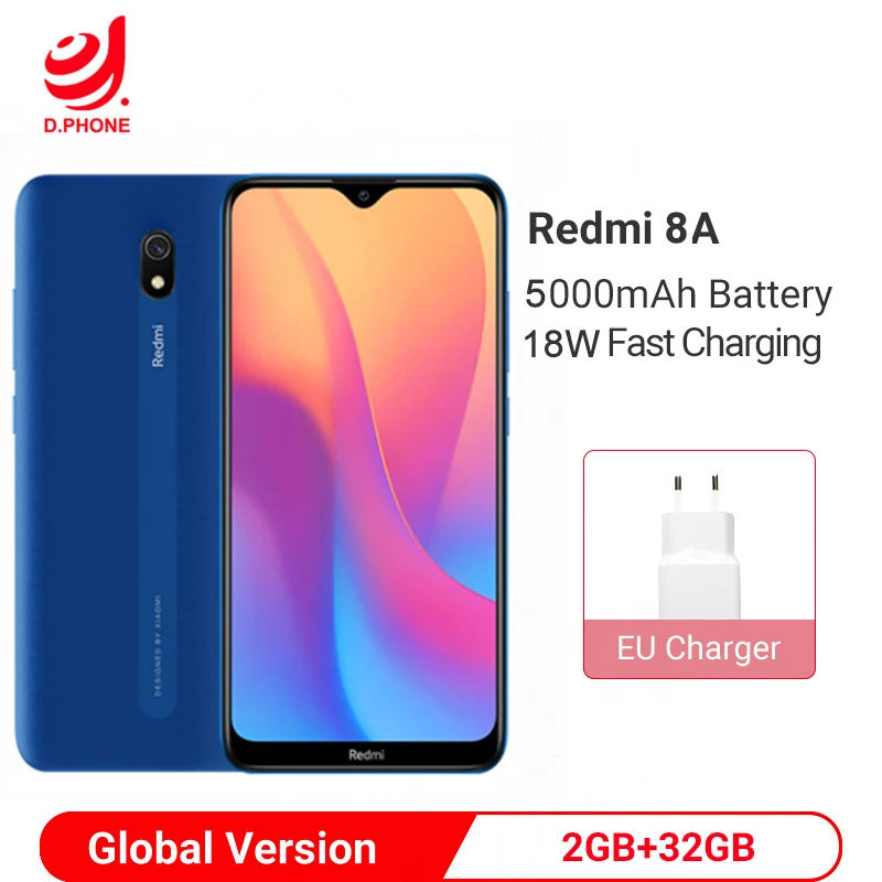 Global Version Xiaomi Redmi 8A 8 A 2GB 32GB 6.22" Snapdargon 439 Octa Core Mobile Phone 5000mAh 12MP Camera Smartphone