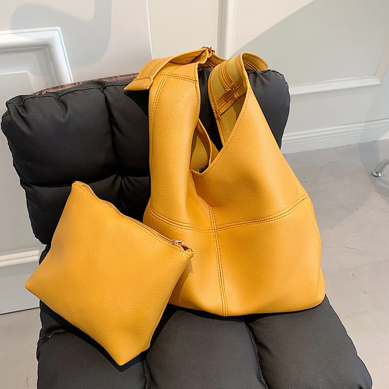 

Large Capacity Women Armpit Purses and Handbags Luxury Designer Women's Shoulder Bag Solid Color Pu Ladies Shopper Leather Bag
