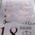 8 имена, персонализированные наклейки с именем из розового золота, виниловые бокалы, бокалы для вина, стеклянные бутылки для воды, наклейки