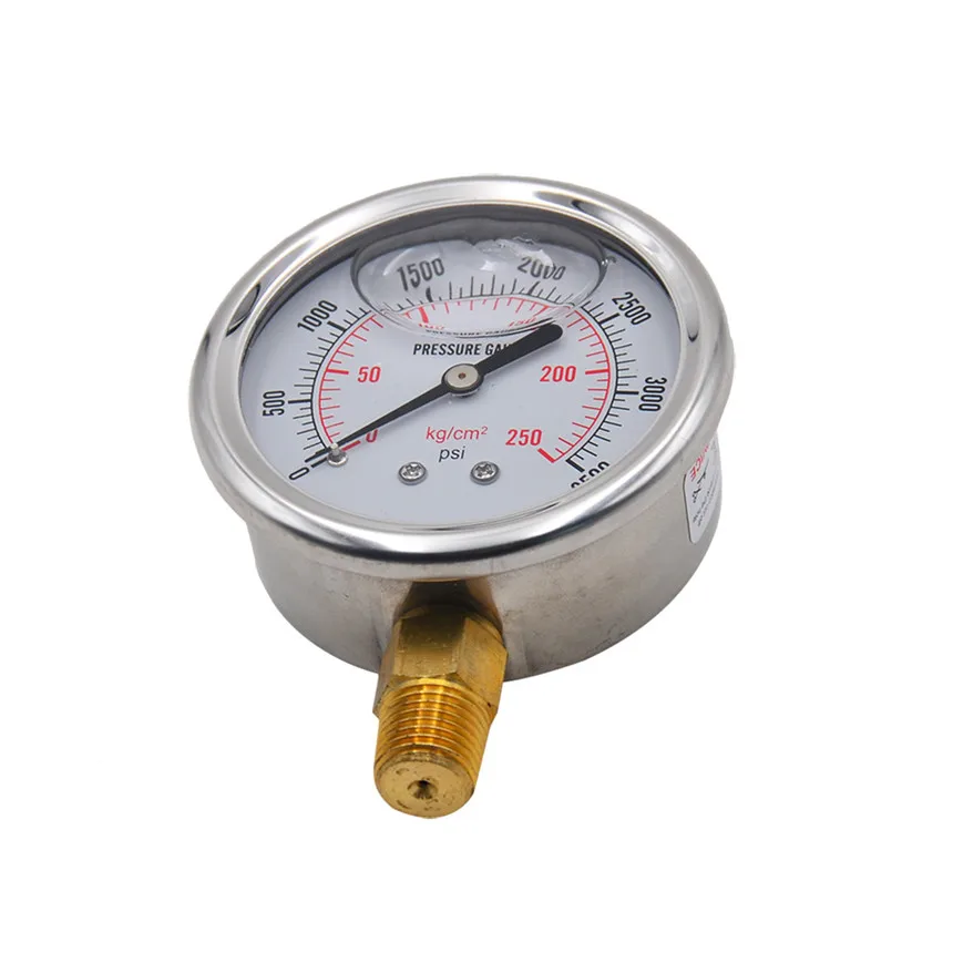 CARPRIE Silver Stainless Steel Hydraulic Liquid Filled Fuel Pressure Gauge 0-3500 PSI Manometer Display Digital | Автомобили и