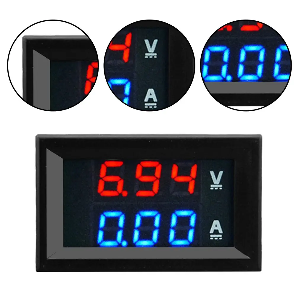 

100V 10A DC Digital Voltmeter Ammeter Blue + Red Dual Color Display LED Amp Dual Digital Volt Meter Gauge 2 in1 Multimeter