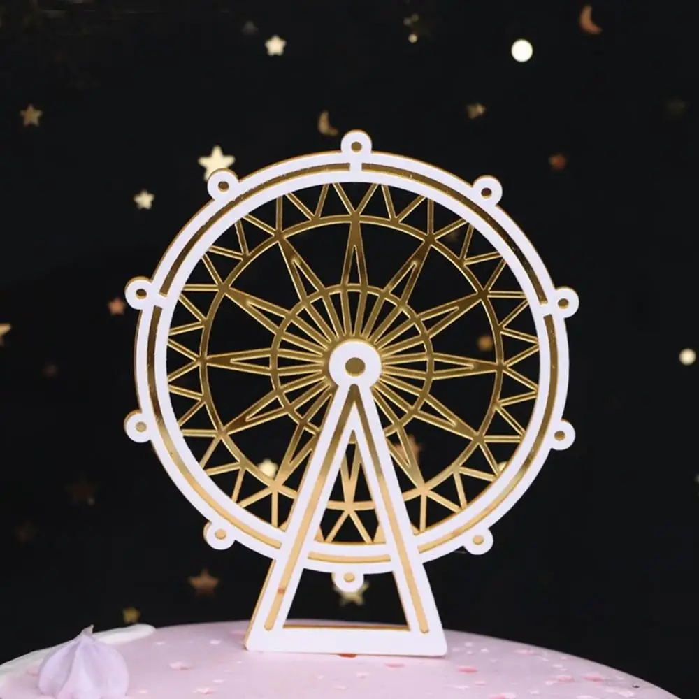 Принцесса замок акриловый торт Топпер помолвка день рождения Золотой Resuable кекс