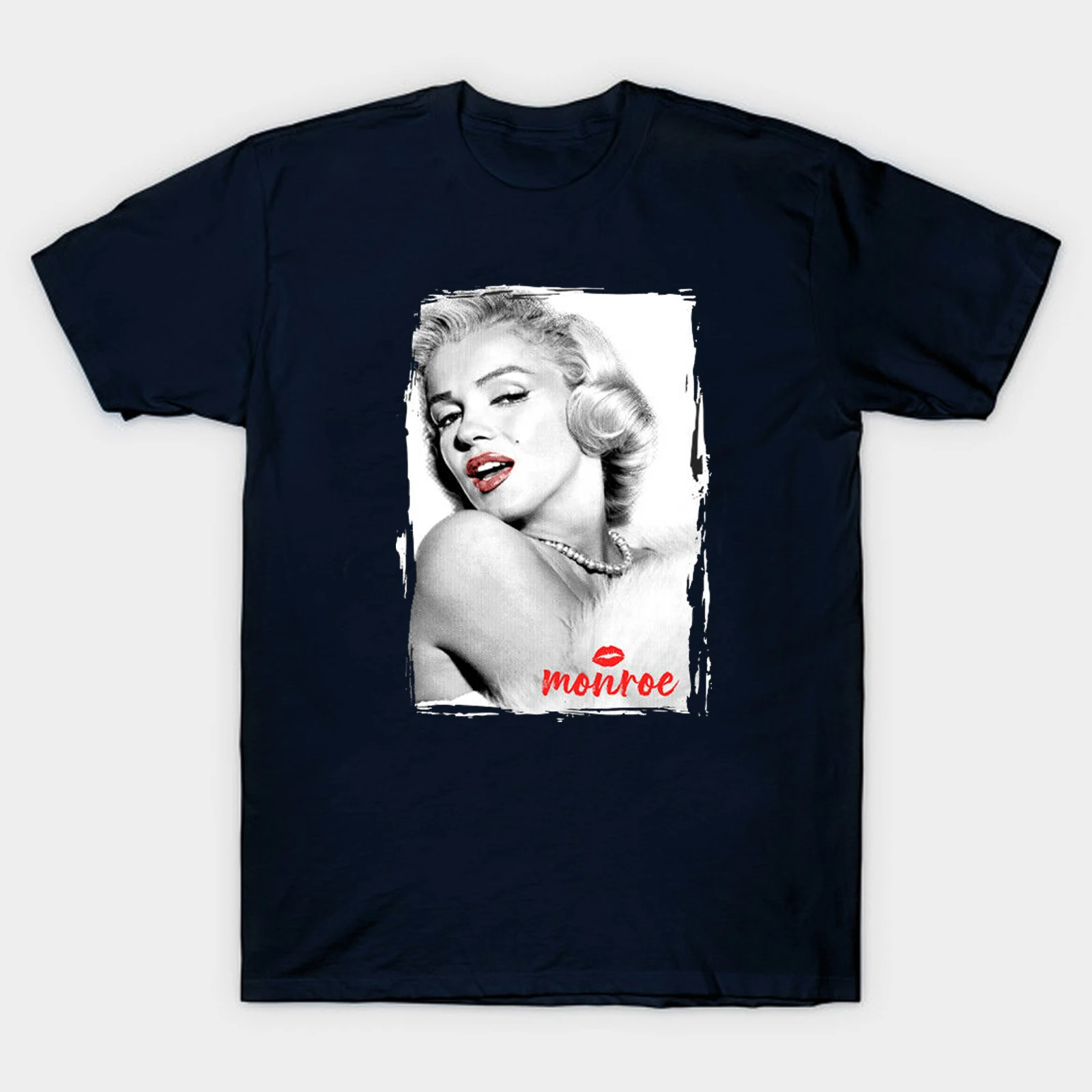 Marilyn Monroe Sexy Tattoo Bombshell Pinup Hollywood Lips Kisses T-Shirt Summer Cotton Short Sleeve O-Neck Mens T Shirt S-3XL