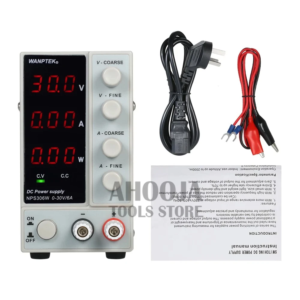 Мини источник питания NPS306W с дисплеем регулируемый цифровой импульсный