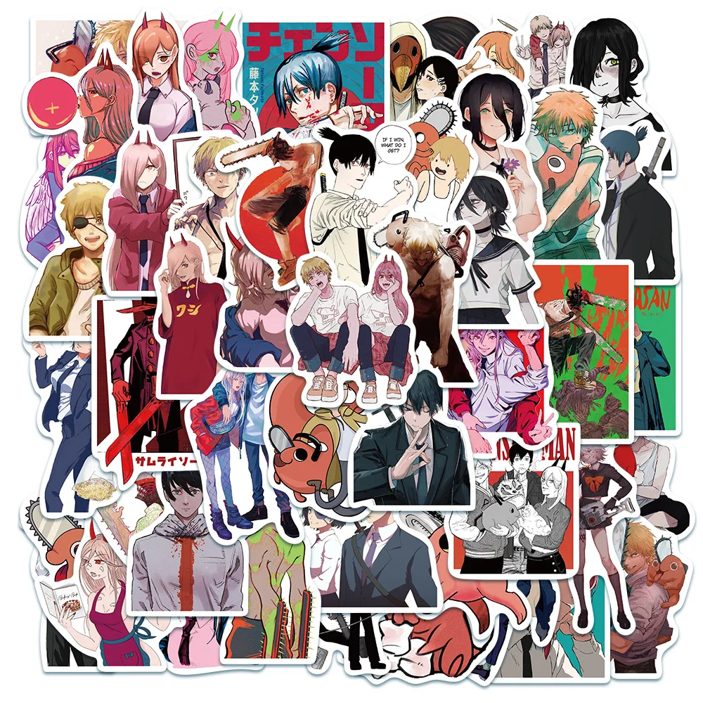 

10/30/50PCS Anime Chainsaw People Character Graffiti Stickers Suitcase Motorcycle Laptop Waterproof Decorative Toys Wholesale