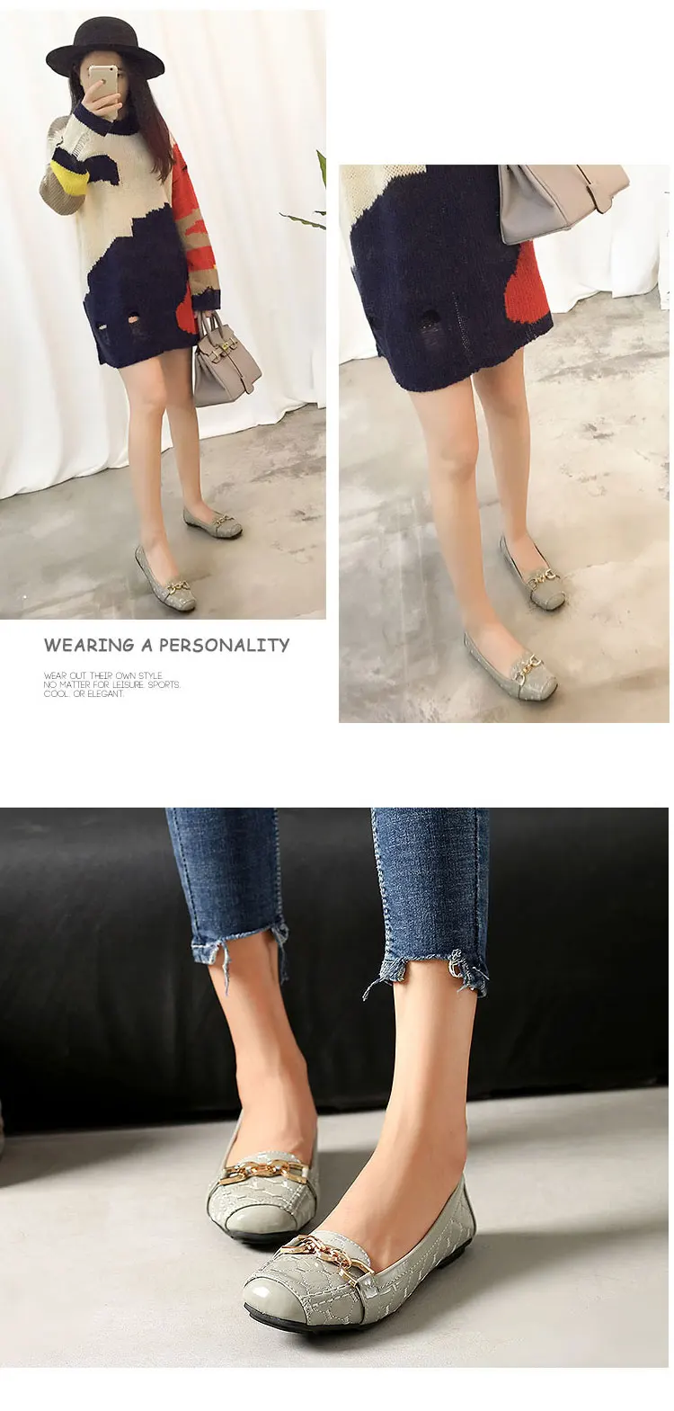 Zapatos de mujer de moda/ г. Женская обувь на плоской подошве осенние Лоферы женская обувь на плоской подошве женская обувь из лакированной кожи с мягкой подошвой