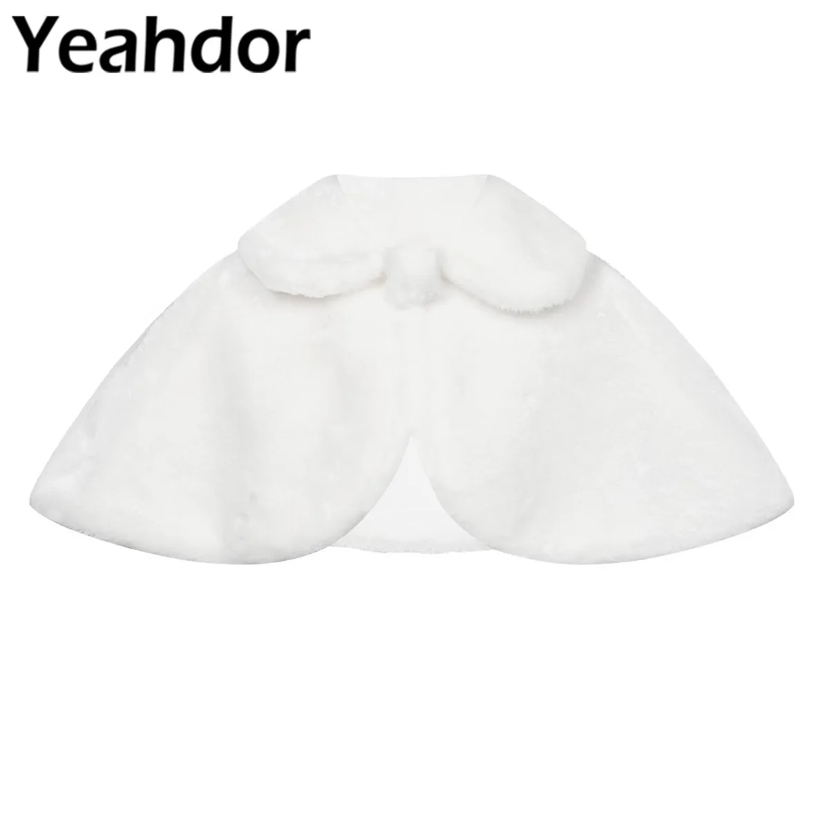 

Детская куртка из искусственного меха для девочек, укороченная шаль, шаль, свадебный плащ, одежда для девочек с цветами, теплая накидка прин...