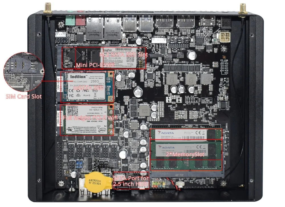 Intel Core i5 8250U minipc i5 7200U Kaby Lake Безвентиляторный Компьютер i3 7100U Windows 10 Настольный ПК Barebone i7 8550U