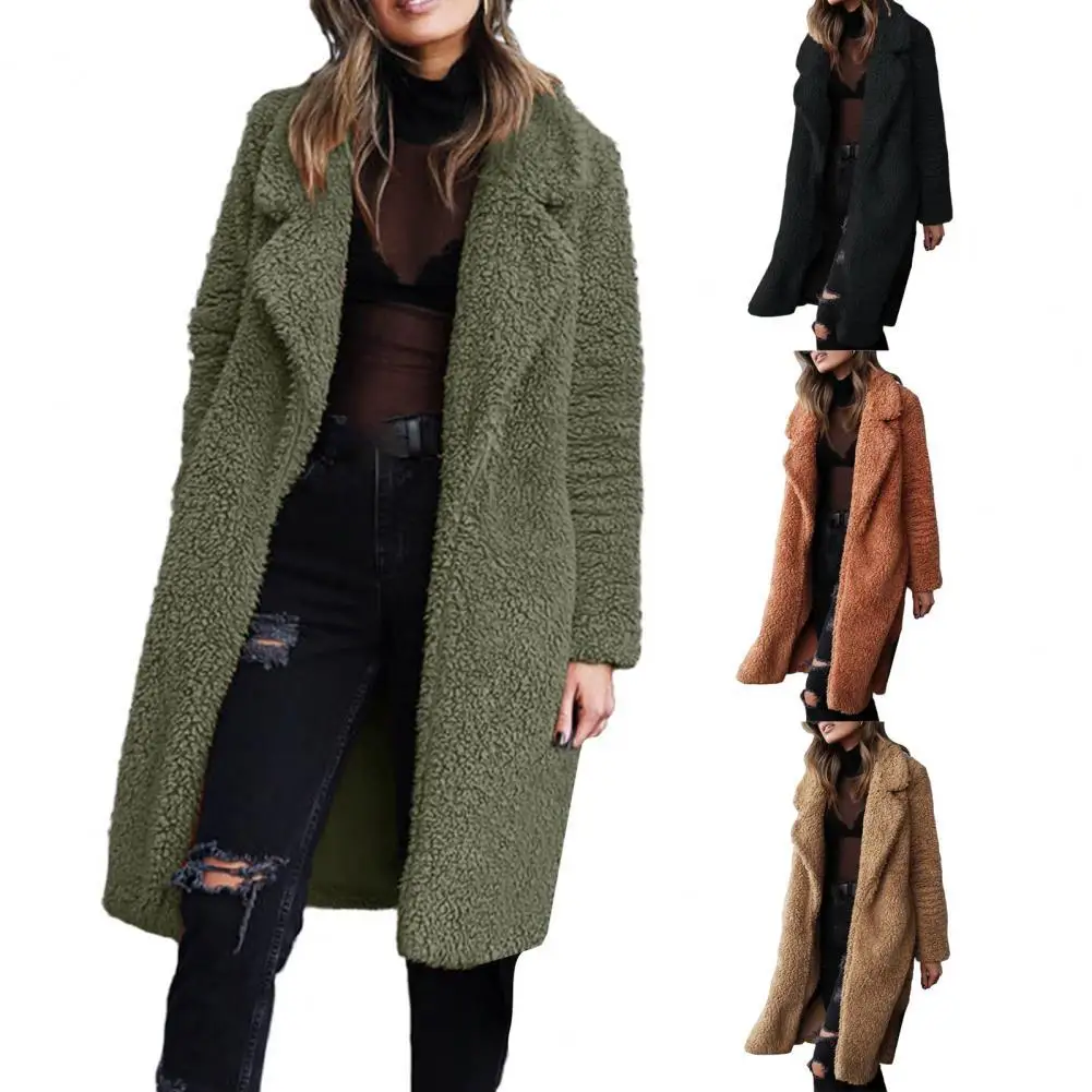 

Women's Coat Winter/Autumn 2021 Solid Color Single-breasted Autumn Winter Thick Buttons Overcoat for Office