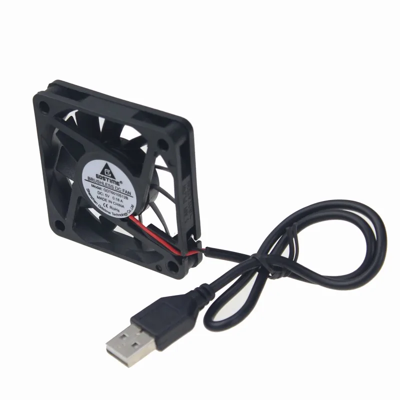 2 шт. Gdstime 2Pin DC 5 в 12 В 24 в 24 вольт 6 см 60x60x10 мм 60 мм двойной шариковый подшипник Бесщеточный вентилятор охлаждения 60 мм x 10 мм кулер