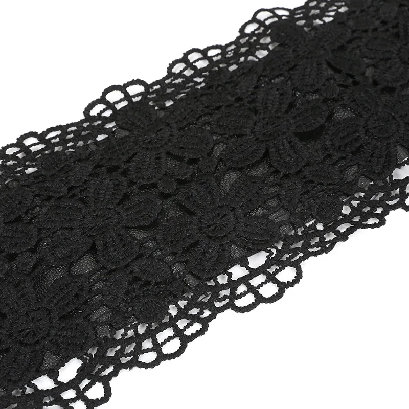 

Boho femme Fashion Black/White Belts For Women Faux Leather Lace Wide Belt Female Bowknot Weaving Belt AD0334