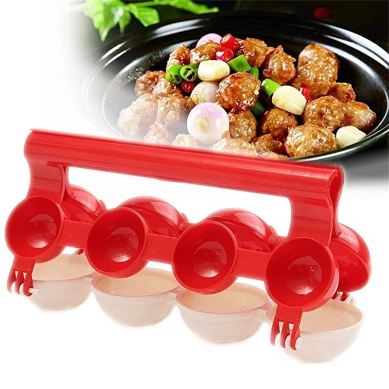 

5pcs Meatballs Mold Fish Balls ABS Kitchen Homemade Stuffed Meatballs Maker Home Cooking Tools Fruits Meatball Cake Ice Cream