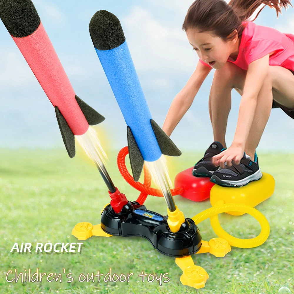 2022 New Children Outdoor Foot Launcher Eva Foam Cotton Material Soaring Rocket Parent Child Interaction Safety Sports Toys