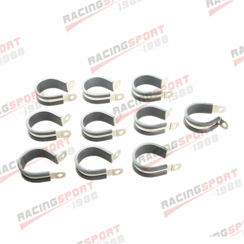 

10PCS 1 1/4" 304 Stainless Steel Cushioned Hose Mounting Clamp Loop Strap Black