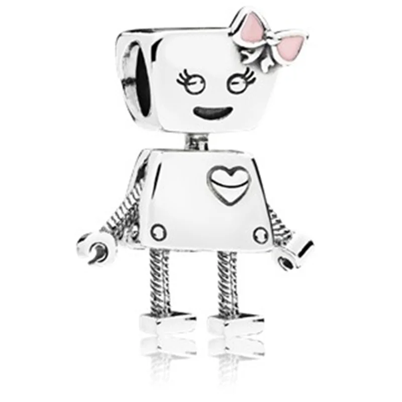 1 шт. робот соска цветок серебро Микки Минни DIY бисера подходят оригинальные Pandora Подвески Серебряный браслет брелок ювелирные изделия для женщин