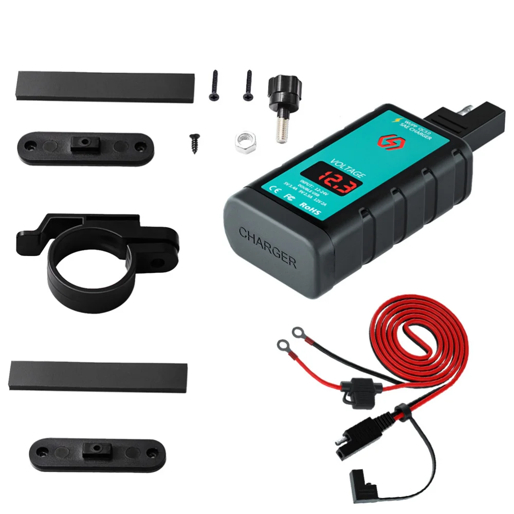 

1 Set Waterproof SAE to Type-C and USB Port Charging Adapter for Smartphone