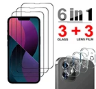 Защитная пленка 6 в 1 для экрана iphone 13 Pro Max, закаленное стекло, 3D объектив камеры, стекло с полным покрытием, пленка для iphone 13 mini 13 Pro, стекло