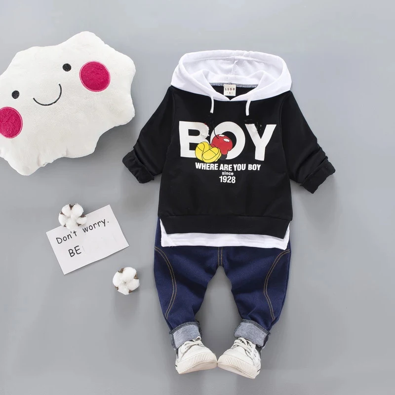 Kid Clothes Sets Baby Boy Cotton Sports Hooded T Shirt Sweatshirt + Pants Children Boys Kids Casual Suits |