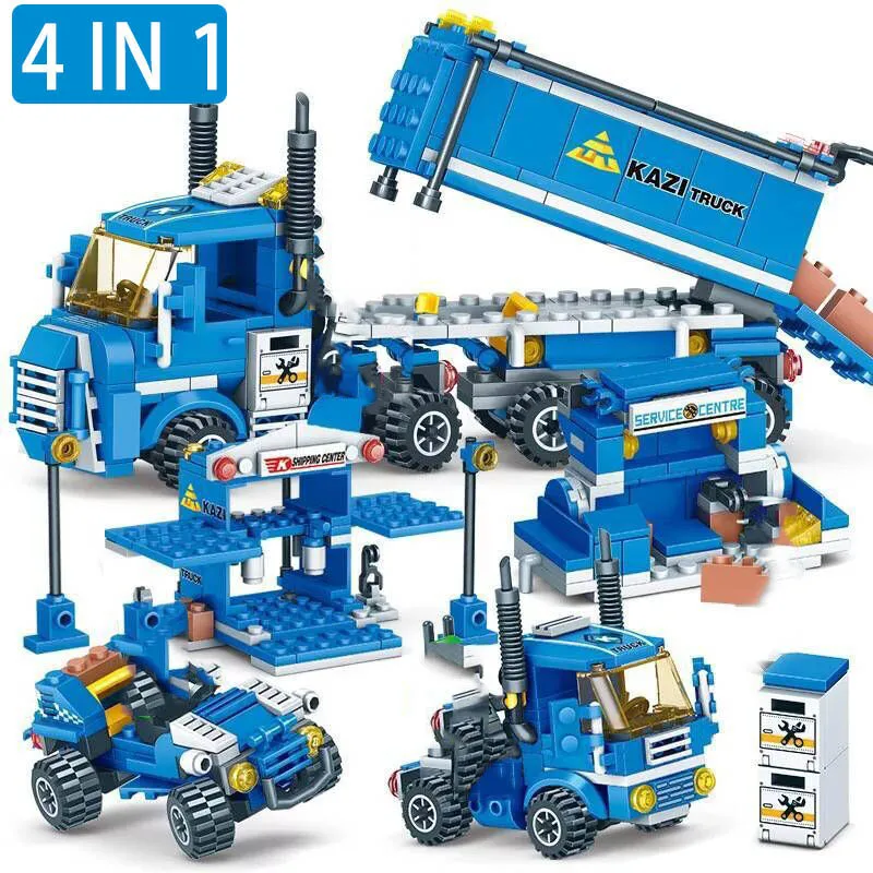 4 в 1 создатель города Ван грузовики комплекты автомобиль конструктор Модель
