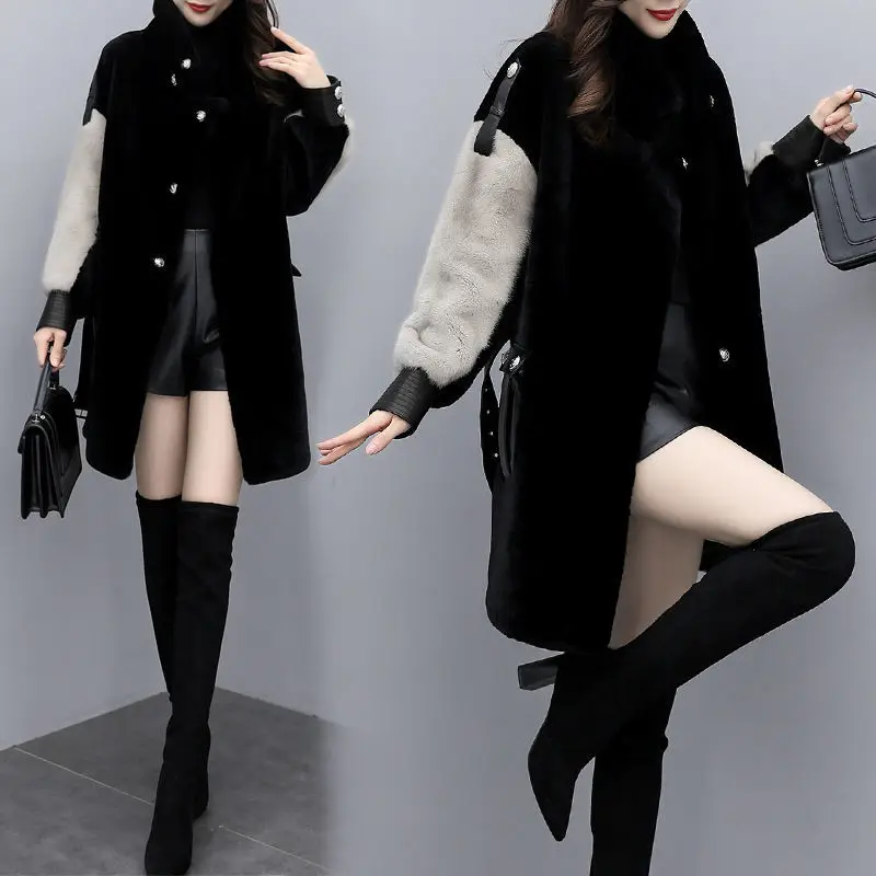 

Winter Faux Fur Coat Women 's Mid-Length Fur Integrated Fat mm Fashionable Jacket [Shipped Within 12 Days]]