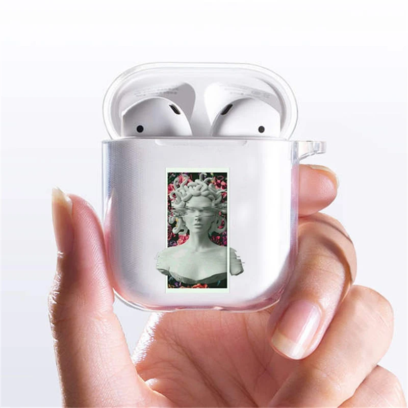 Абстрактная Римская Статуя сверкающий Медуза Давид чехол для Apple airpods s 1 2