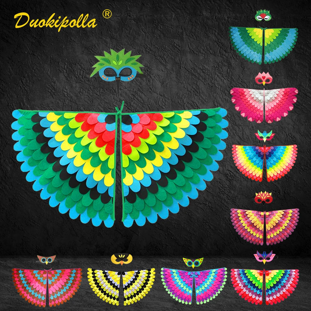 Детская маскарадная накидка Сова на Хэллоуин с птичьими крыльями для вечерние