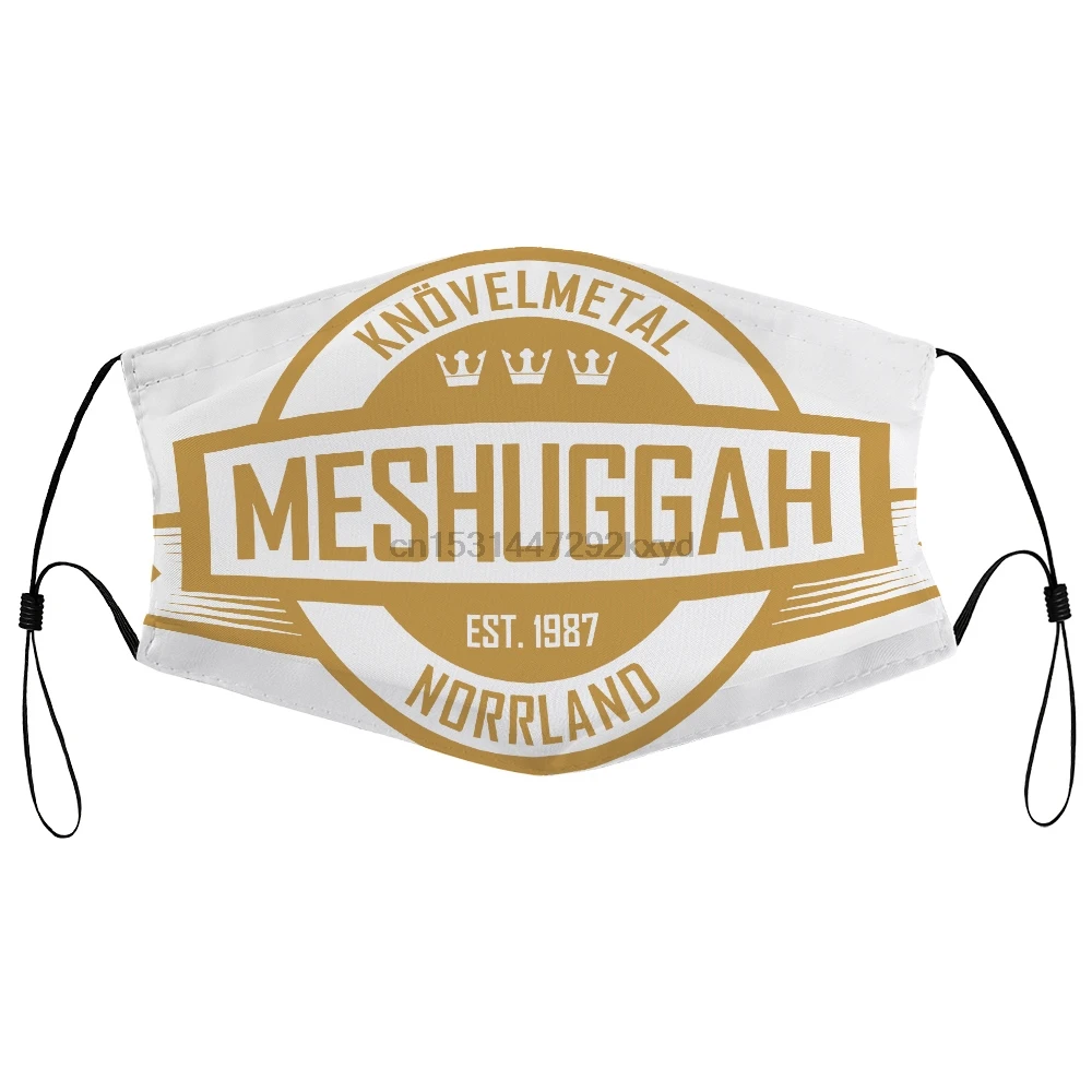 Пылезащитная маска с фильтром Meshuggah Cd Lgo Est. 1987 Knovelmetal Gold Crest Label Official New Face Cover on.