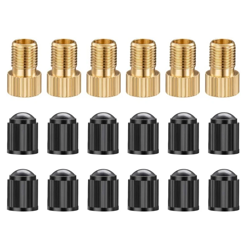 

6PCS Presta Valve Adaptors, Convert Presta to Schrader Adapter for Bike, Inflate Tire Using Standard Pump