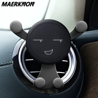 Gravity Car Phone Holder Air Vent Clip Smile Face Mount Mobile Cell Stand GPS Support For iPhone Pro Max Xiaomi Samsung