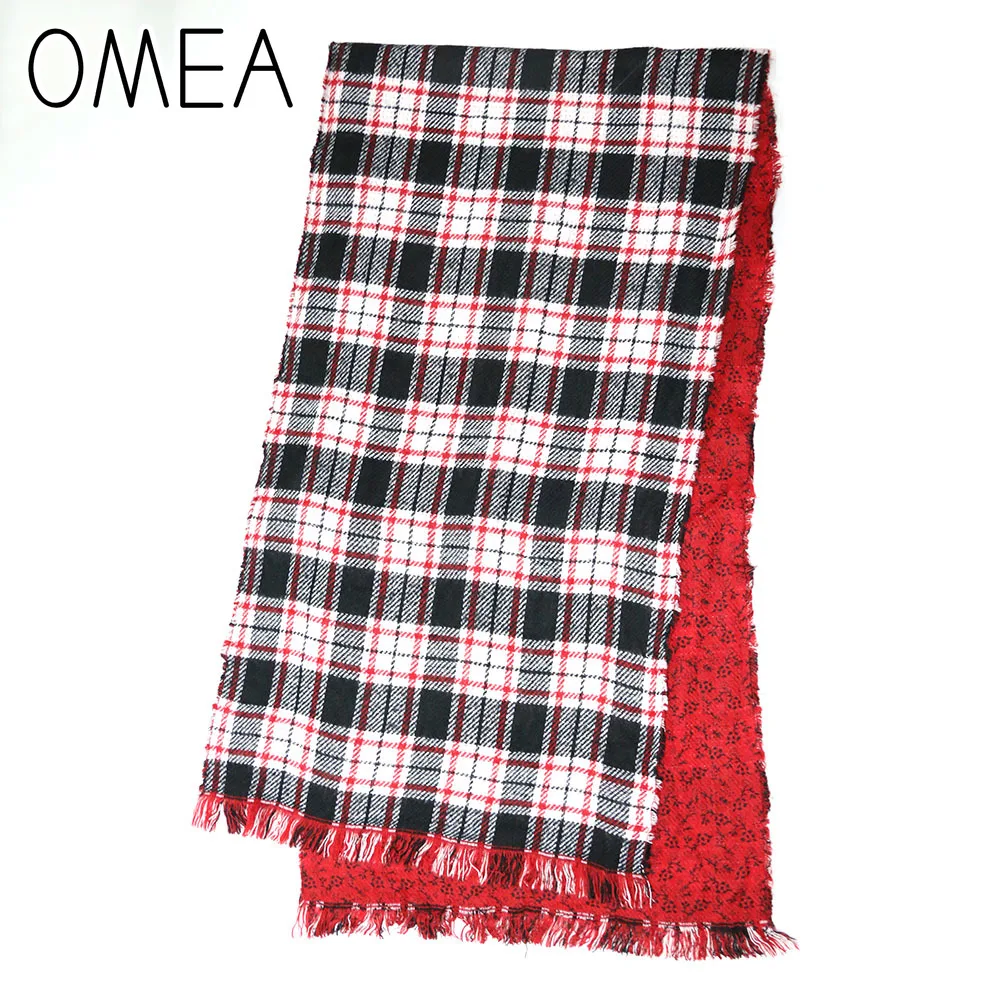 OMEA шарф женские зимние аксессуары цветочное пончо шаль клетчатая накидка