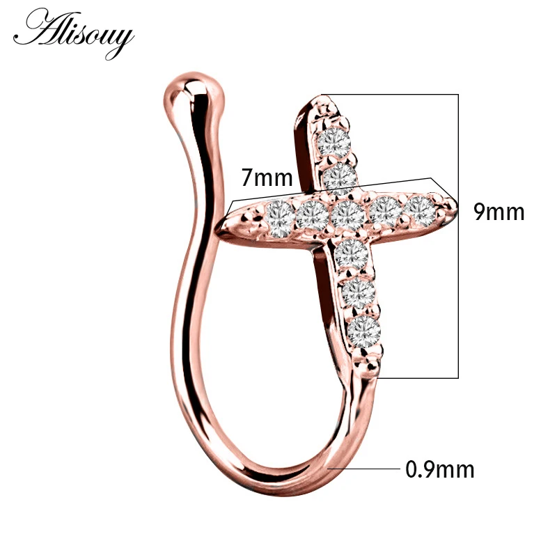 Искусственное кольцо Alisouy для носа 1 шт. клипса искусственный пирсинг серьги на
