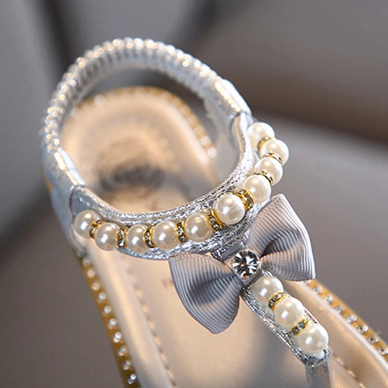 

ZP-Girls Summer Wild Bowknot Princess Sandals And Slippers Clip Toe Beach Shoes