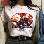Футболка genshin impact, мужские футболки в стиле tumblr, одежда для пар, размера плюс, футболки, футболка kawaii ulzzang