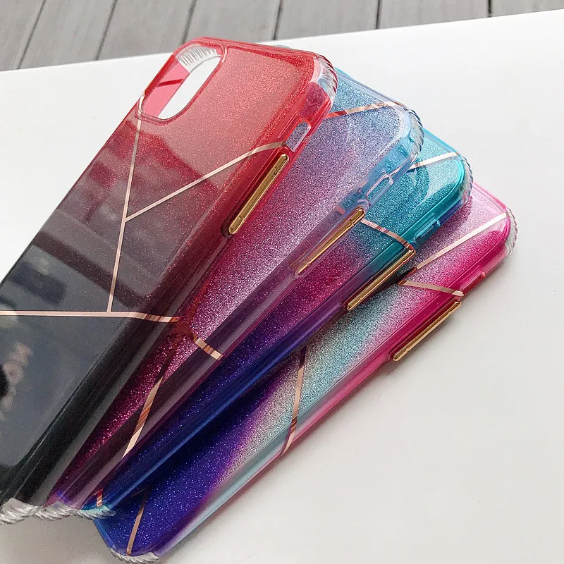 Роскошный градиентный блестящий чехол для телефона iphone 11 pro max 7 8 6 6s plus X Xs XR