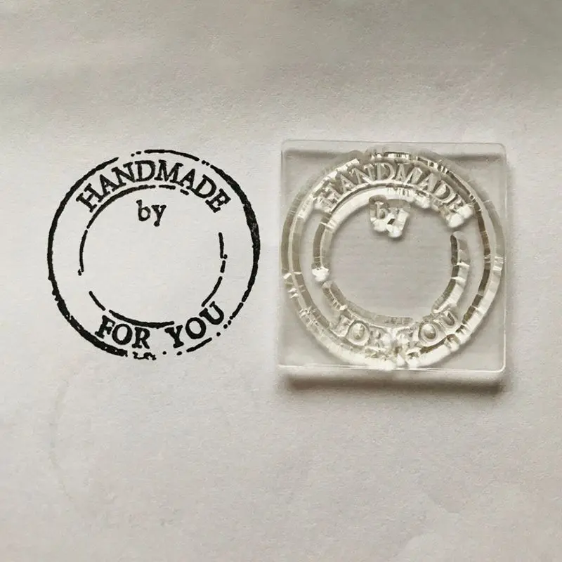 

Handmade by Silicone Clear Seal Stamp DIY Scrapbooking Embossing Photo Album Decorative Paper Card Craft Art Handmade Gift 32CC