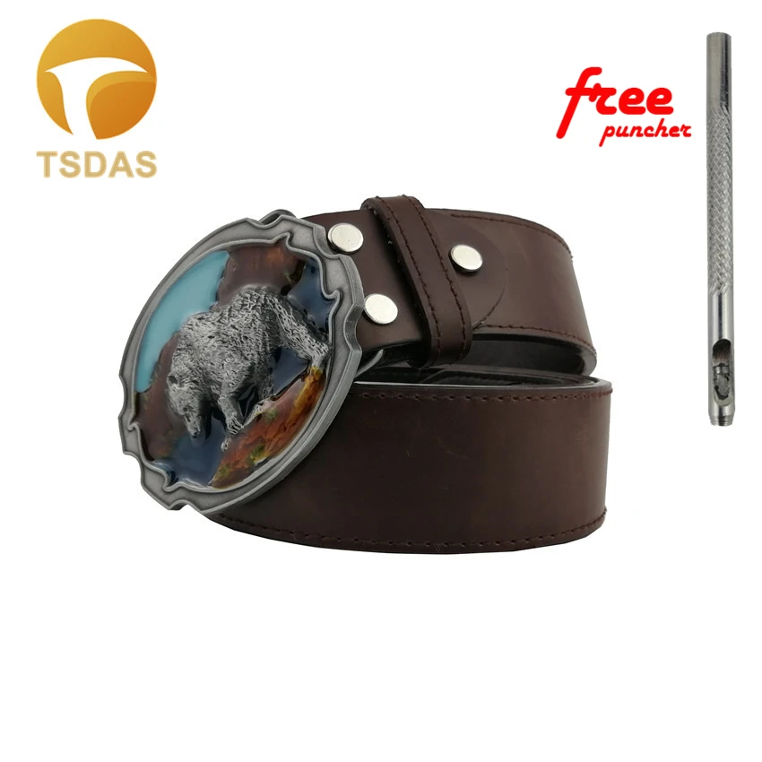 Модный милый белый медведь металлическая пряжка ремня подходящая для 4 см