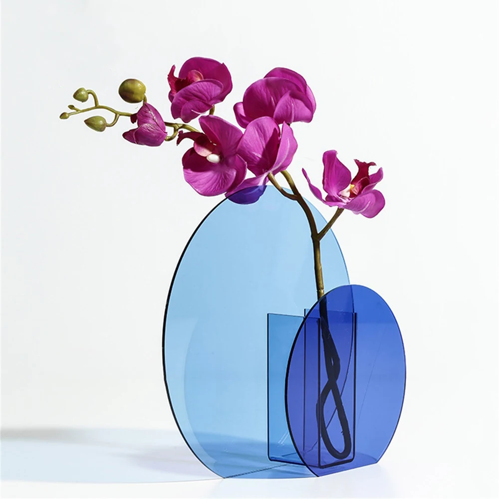 

Color Acrylic Vases Nordic Style Flower Vase Floral Container Decorative Wedding Party Home Office Decoration Ornaments