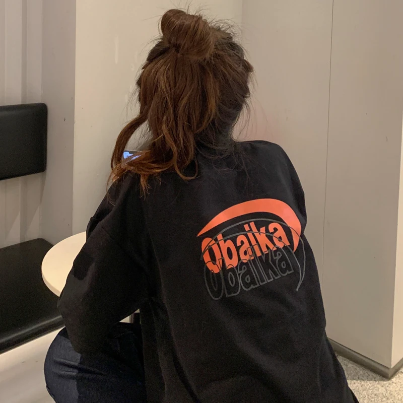 Футболка женская с коротким рукавом свободная модная в гонконгском стиле