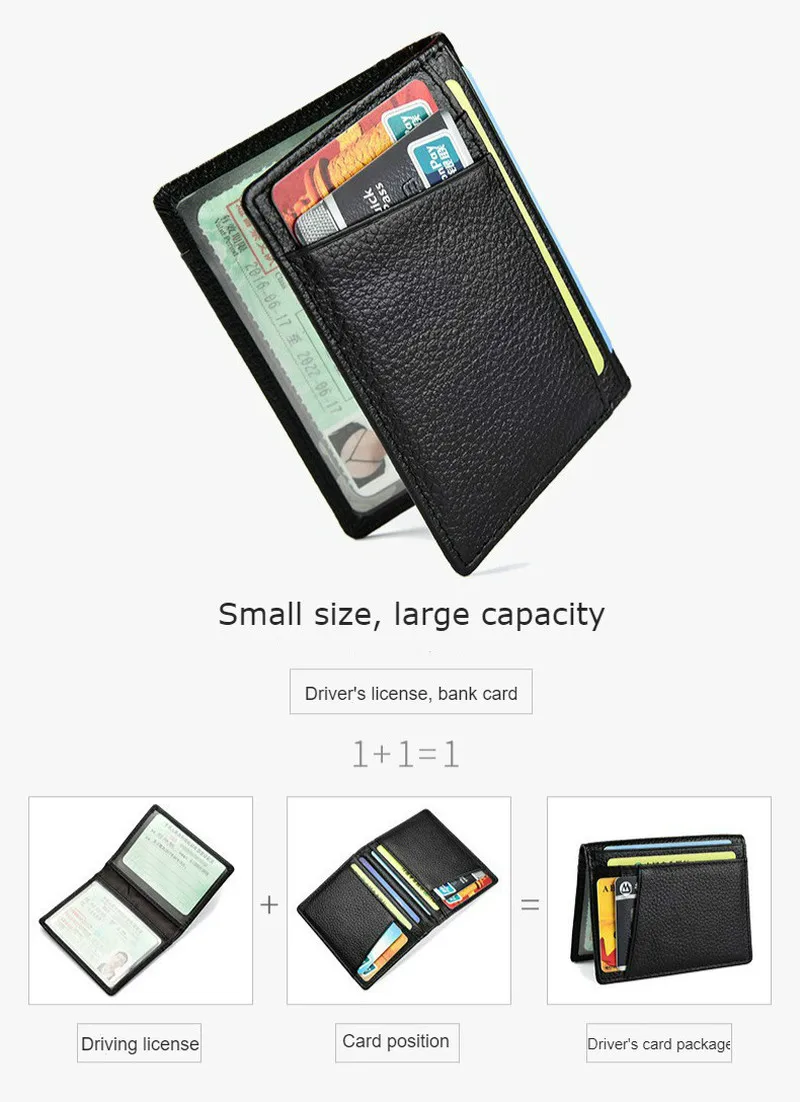 Super Slim Soft Wallet Mini Credit Card Wallet Purse Card Holders Genuine Leather Men Wallet Thin Small