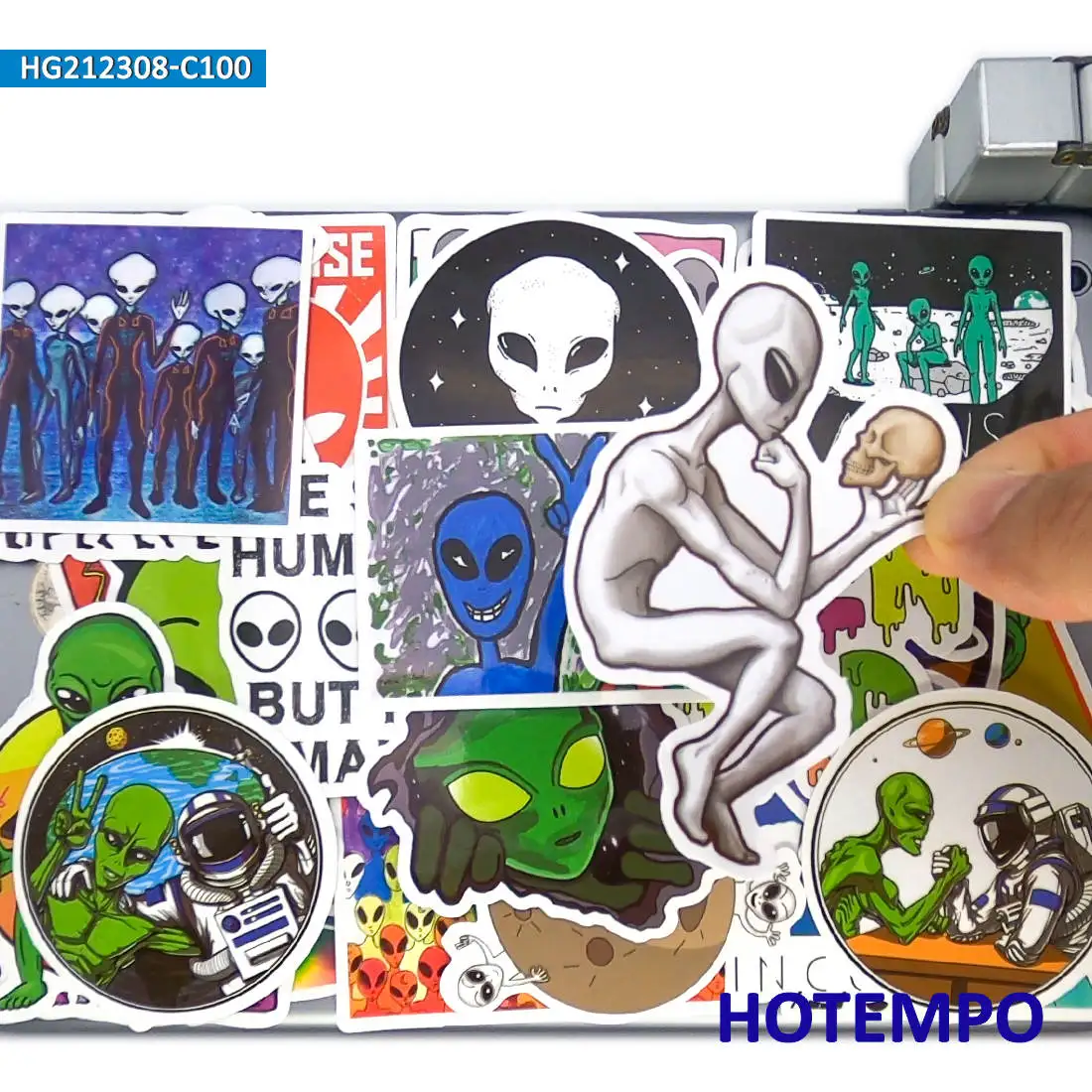 

50/100pcs Alien Astronaut Universe Spaceship Funny Waterproof Sticker for Guitar Laptop Phone Skateboard Motorcycle Car Stickers