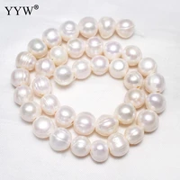 sale 10 12mm white round cultured potato pearls beads natural freshwater pearl beads for jewelry making 15 inch hole 2 2 5mm