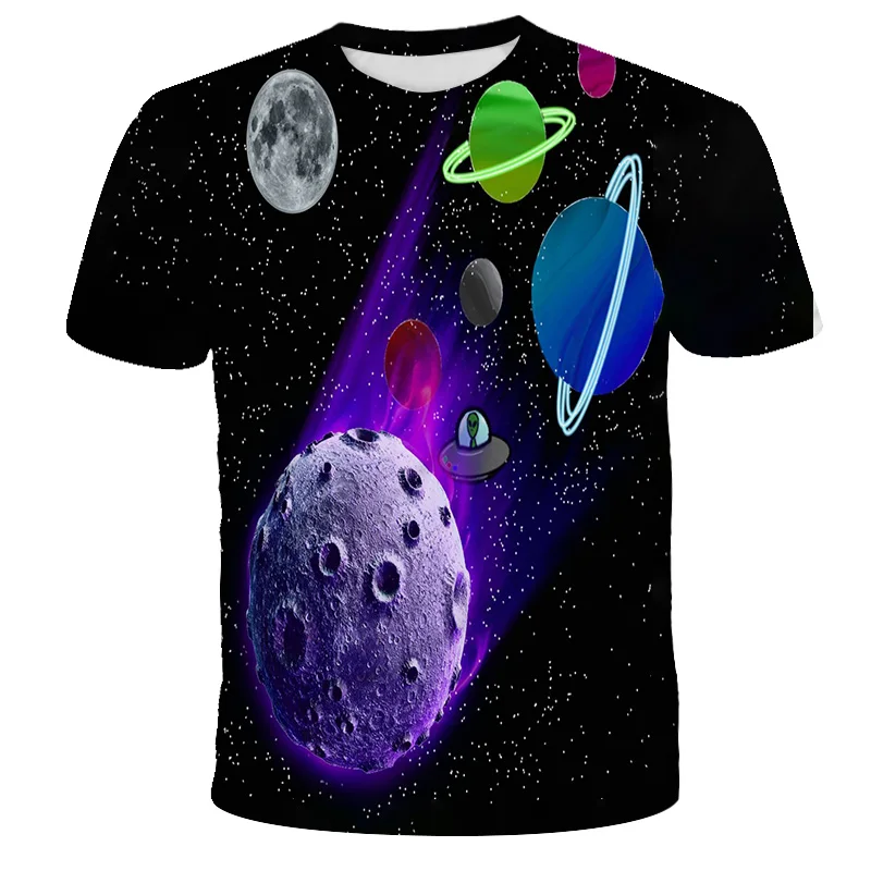 

Astronaut 3D Print T-shirt Space Universe Summer Casual Fashion Streetwear Crew Neck T Shirt Chilren Kids Boy Girl Tees Tops