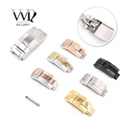 Ремешок для часов Rolamy 16 м x 9 мм из нержавеющей стали с щеткой для полировки, застежка для браслета, резиновый кожаный ремешок, устричный подводник