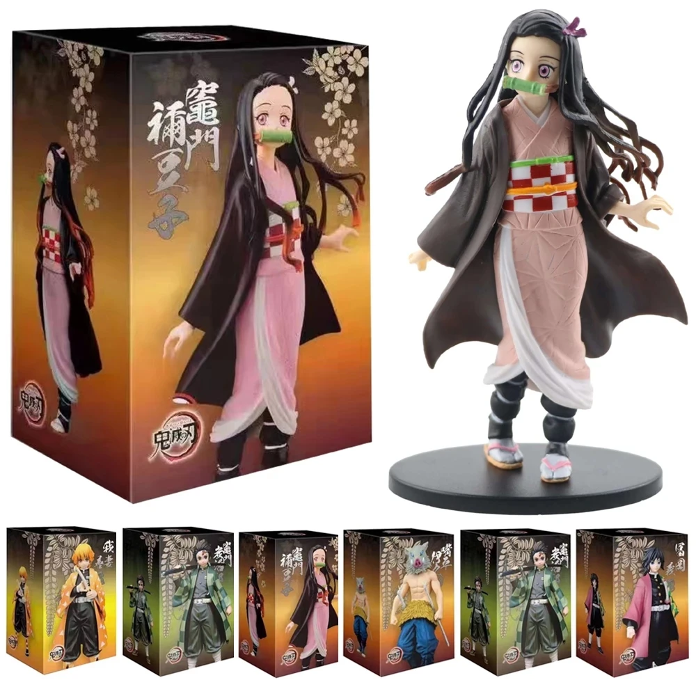 

16cm Anime Demon Slayer Figure Kamado Tanjirou Nezuko Action Figures PVC Model Toys Zenitsu Figurine Inosuke Kimetsu No Yaiba